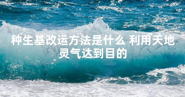 种生基改运方法是什么 利用天地灵气达到目的